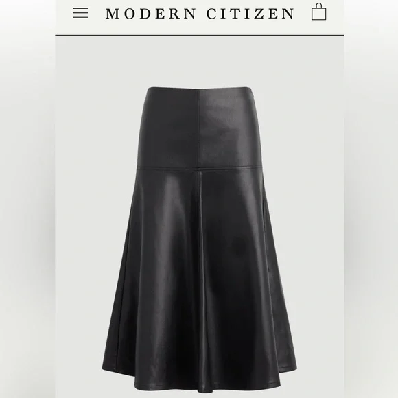 Modern Citizen Harley XL black vegan leather A line skirt - Picture 1 of 8